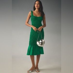 Anthropologie Square-Neck Pebble
Smocked Dress